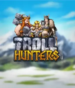 Immerse yourself in "Troll Hunters," where fierce Viking warriors stand ready to confront their foes. The logo features a pair of Vikings, male and female, equipped with weapons, with a frosty landscape. They radiate strength and courage, capturing the essence of the game's adventurous theme.